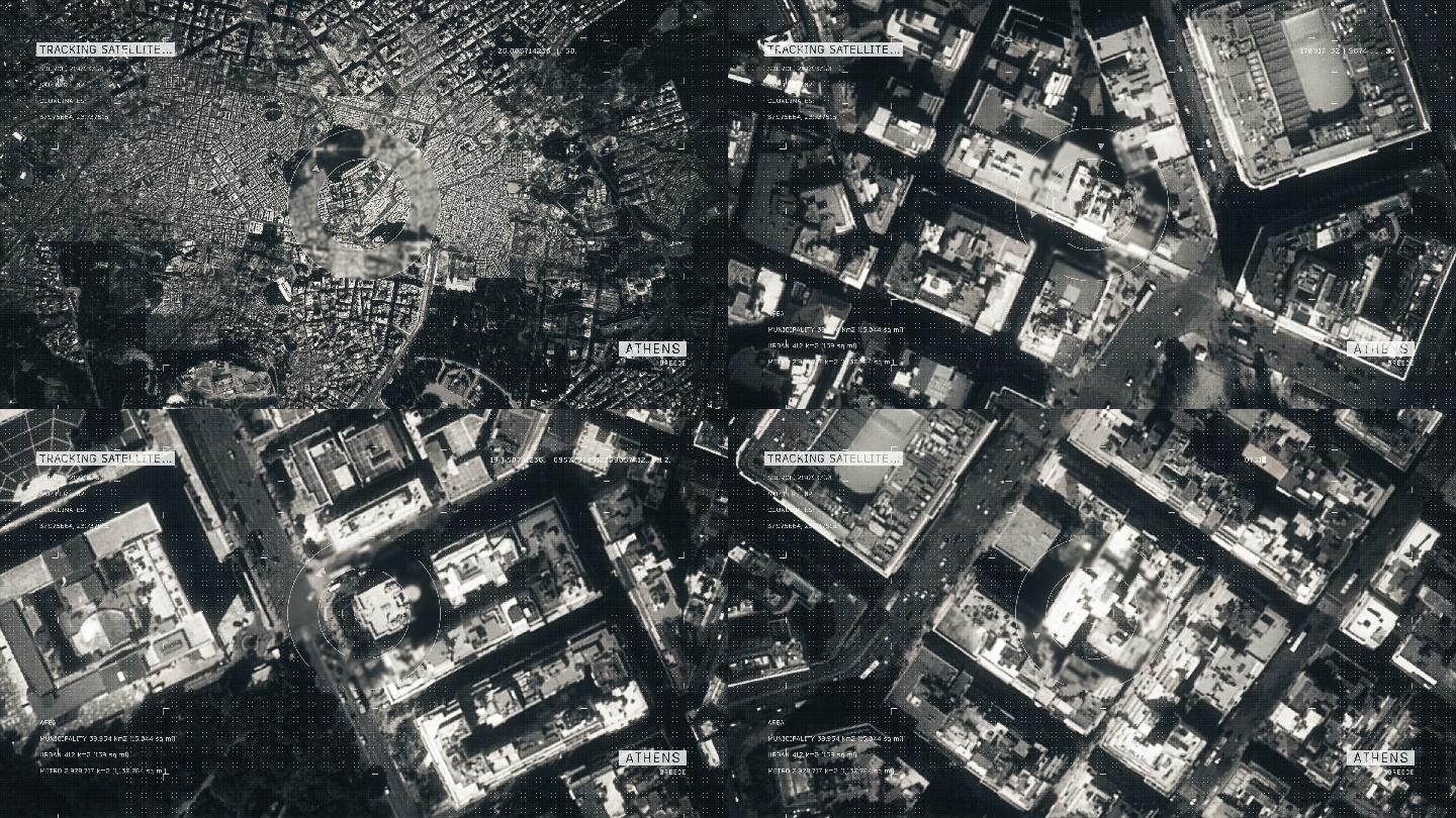 雅典的卫星图像卫星缩放效果政府大楼
