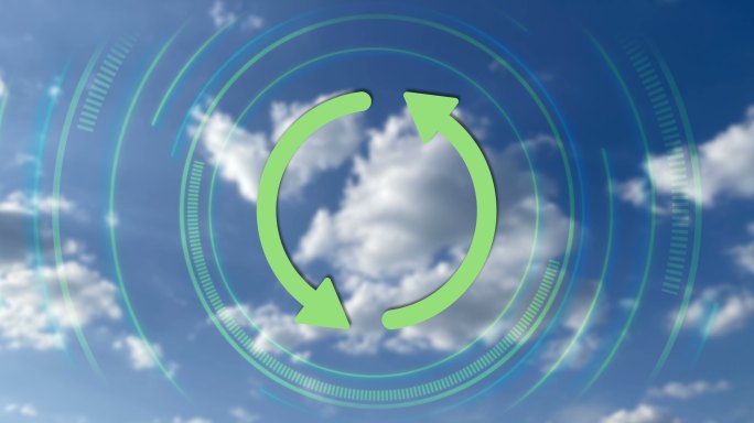 循环图标视频素材绿色能源环保理念