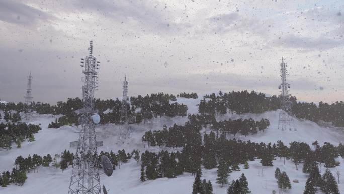 雪山高原5G通讯基站信号塔发射塔