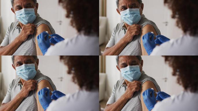 老人接种疫苗打疫苗预防针新冠肺炎