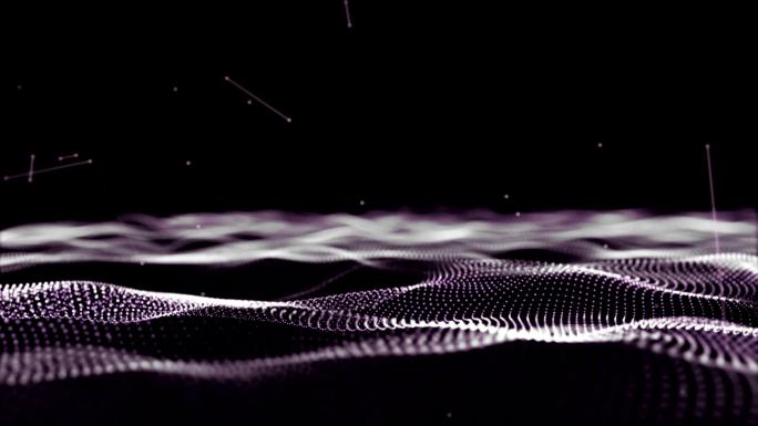紫色波浪动画。动态特效波浪起伏科技创新