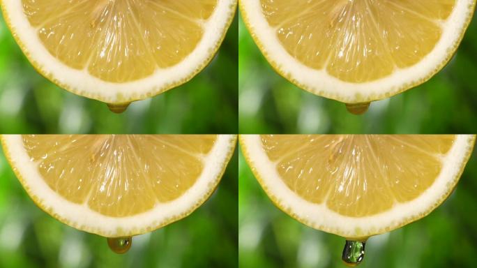 柠檬片柠檬滴水升格镜头