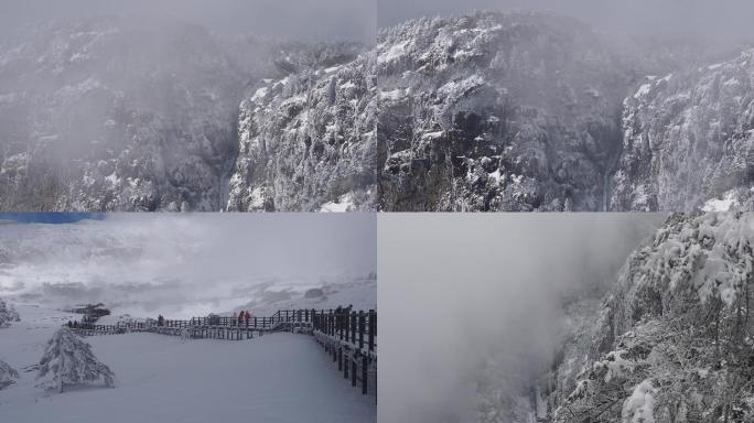 轿子雪山航拍延时镜头合集