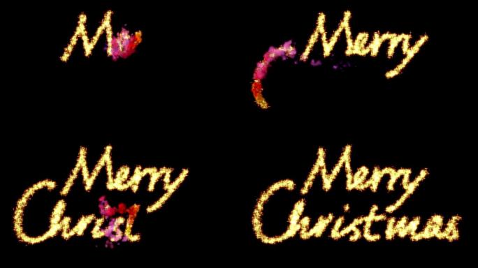 圣诞快乐12月25日视频素材描边手写字