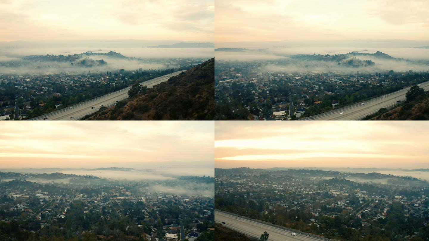 洛杉矶雾蒙蒙的景色