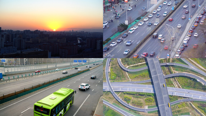 北京城市道路、堵车、车流