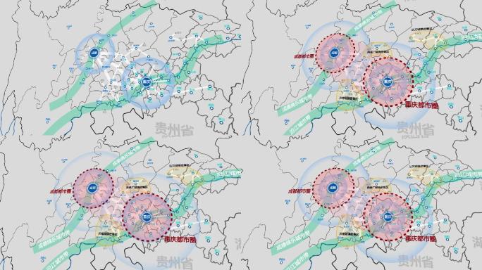成渝经济圈地图简版AE动画