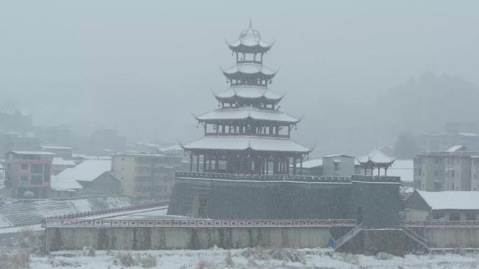 4K实拍古城雪景17组