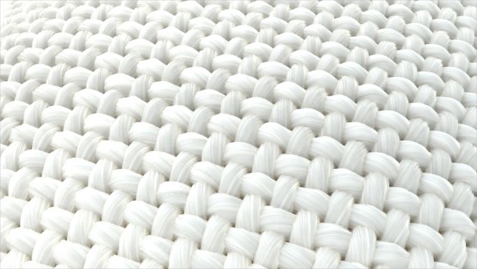 特写织物纤维面料白色编织动态