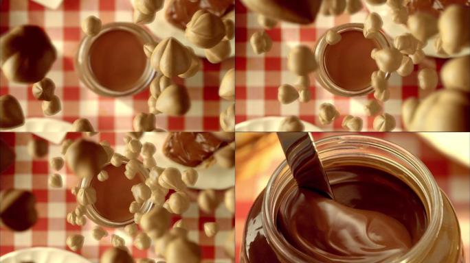 榛子巧克力摊铺-食品巧克力