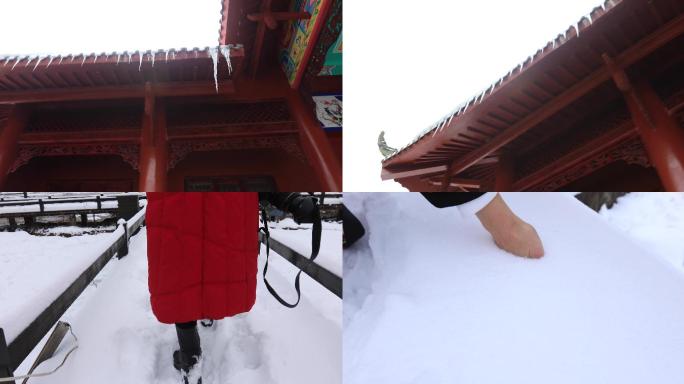 4K雪景走路空镜头7组