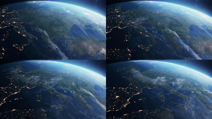 地球中继卫星绕地飞行三维动画