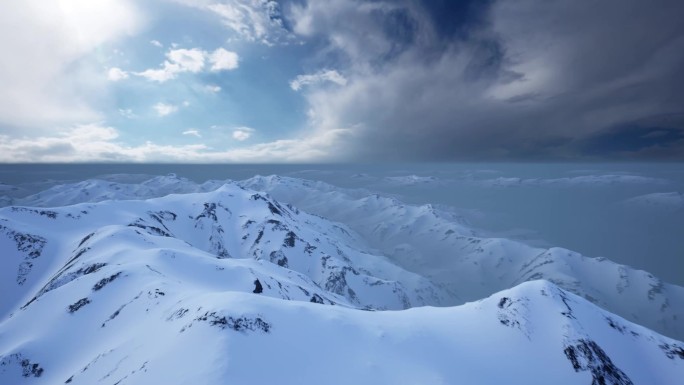 雪山  山顶  俯视