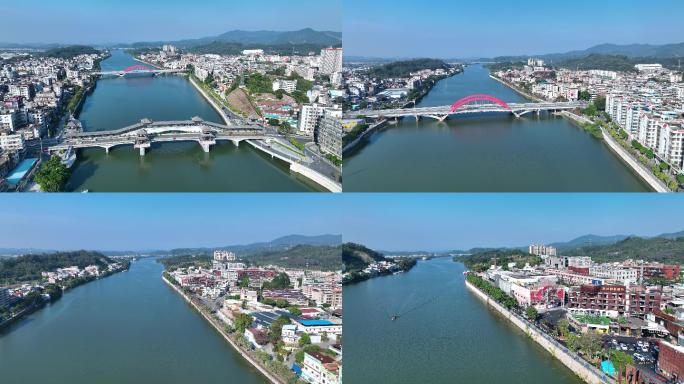 航拍5k广州增城大桥东门桥全貌（御3）