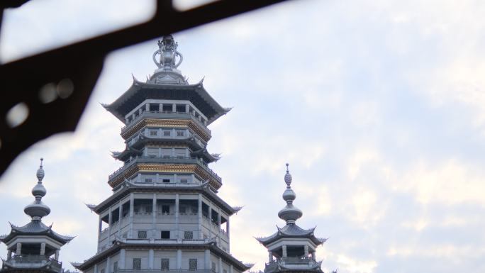 横店三教塔风景空镜