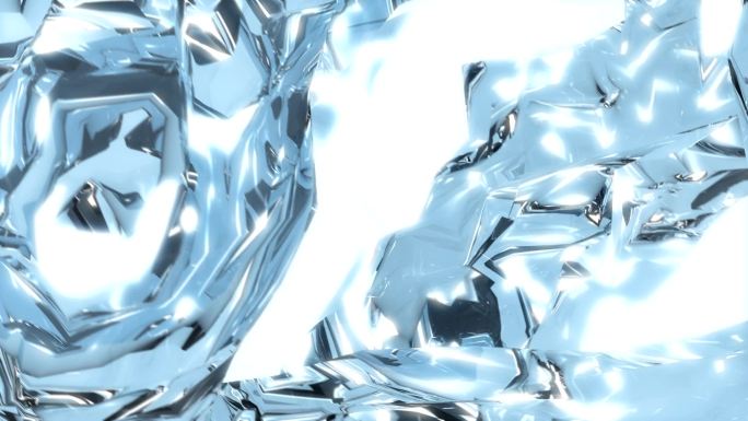 玻璃旋转文摘流体通透感发光质感水晶环绕运