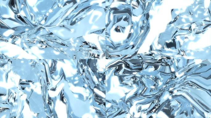 玻璃旋转文摘流体通透感发光质感水晶环绕运
