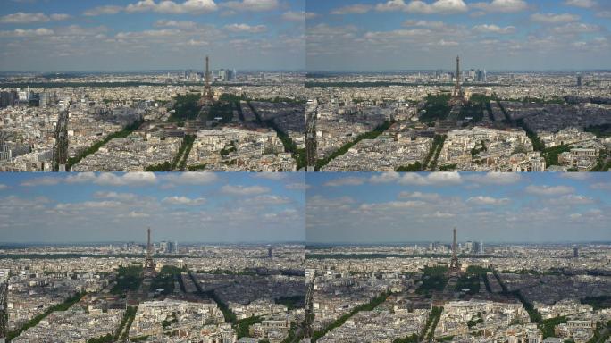 带埃菲尔铁塔的巴黎天际线，平移