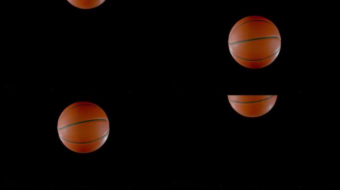 篮球在黑色表面反弹