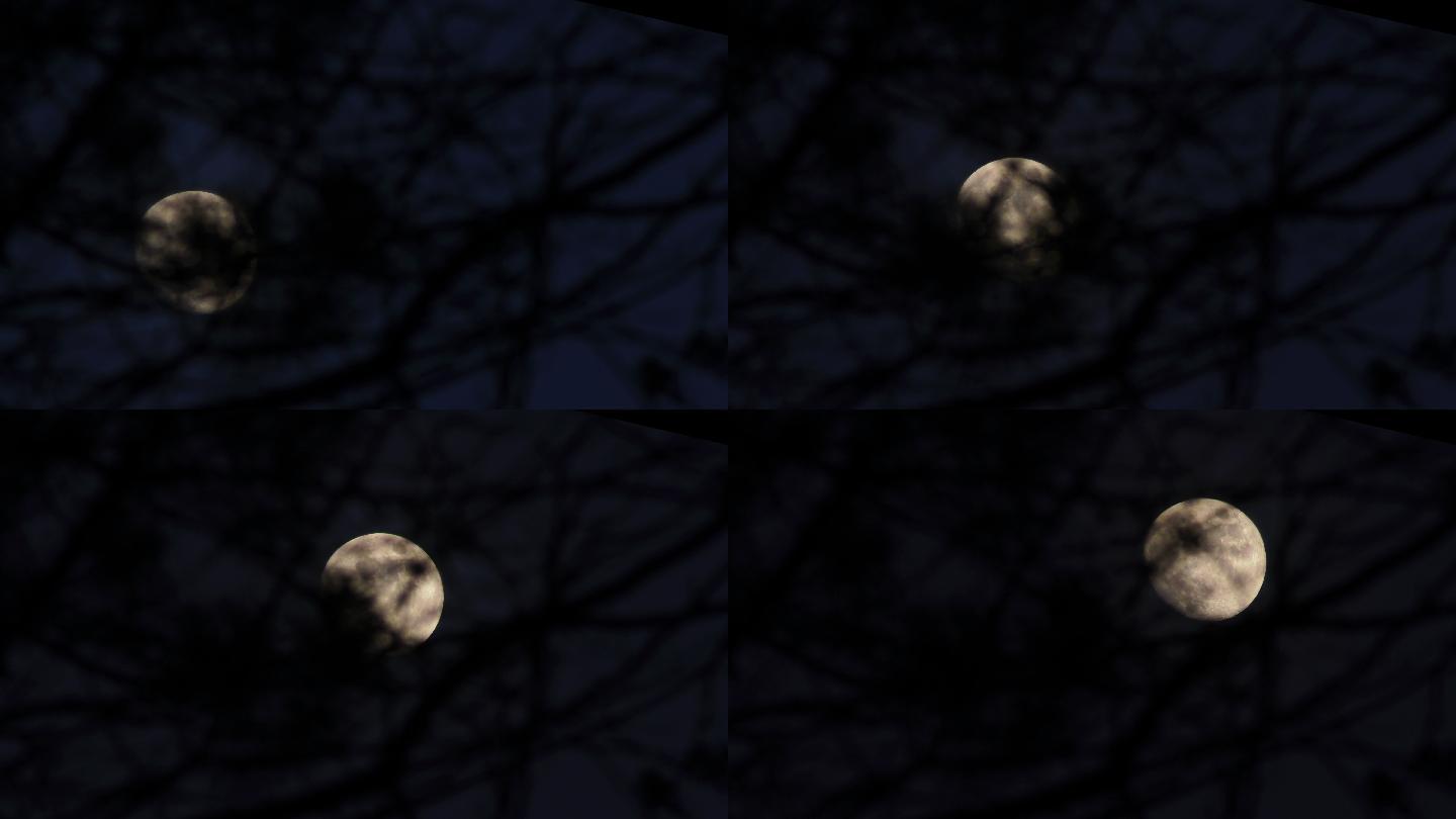 夜空中的满月夜空月空月色夜色月圆延时