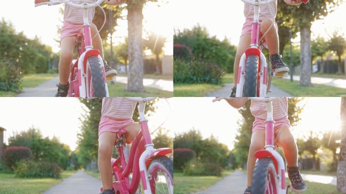 骑自行车的小男孩儿童骑自行车成长快乐童年