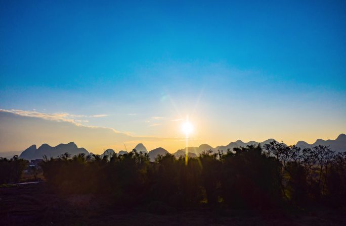 太阳晚霞日落延时