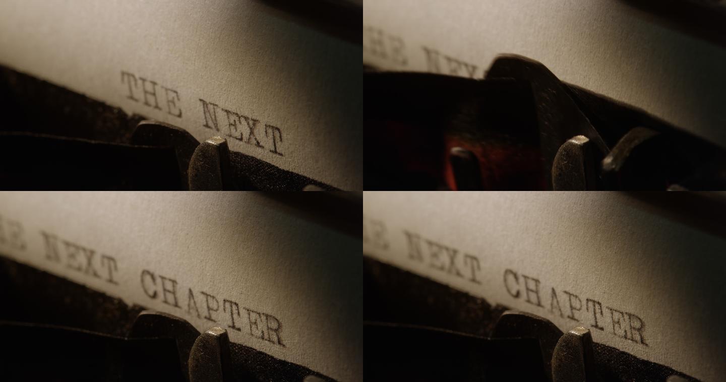 旧打字机的排字杆的锁定特写镜头