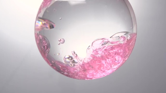 玻璃球粉色液体
