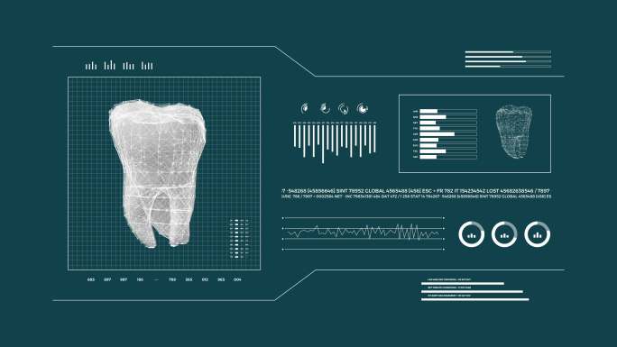 牙齿检查数字3d动画