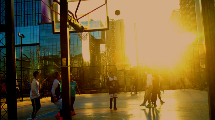 阳光下打篮球（升格4k）