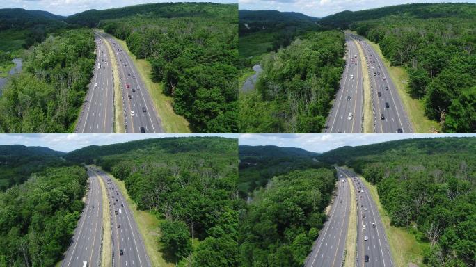 纽约州高速公路高度路行驶车辆