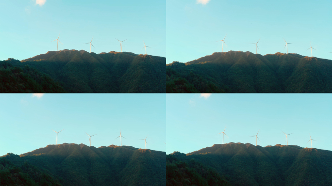 山上风力发电风车