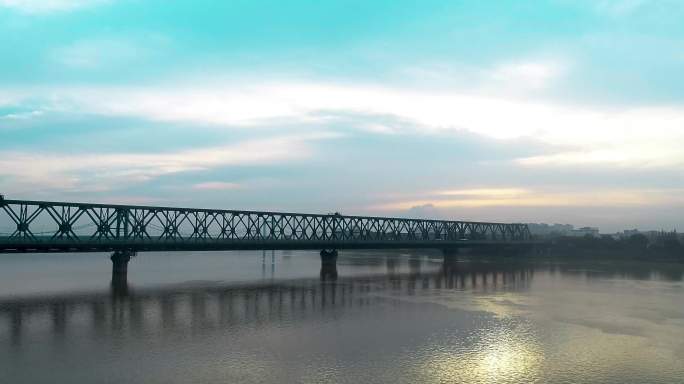 汉江 铁路大桥 城市