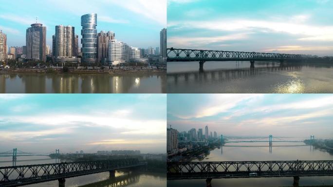 汉江 铁路大桥 城市