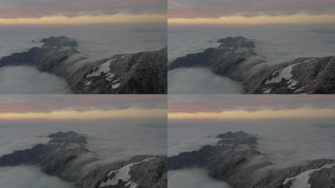 巴山大峡谷云海 高山 冬雪 日出 山川