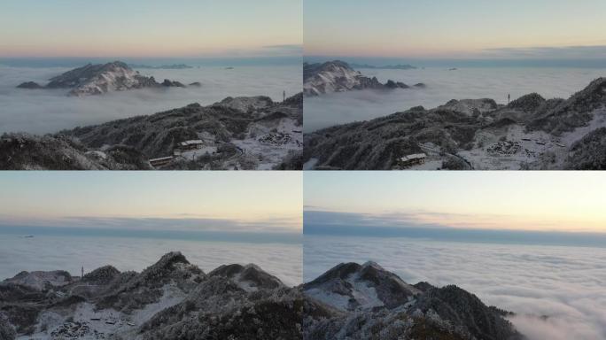 巴山大峡谷云海 高山 冬雪 日出 山川