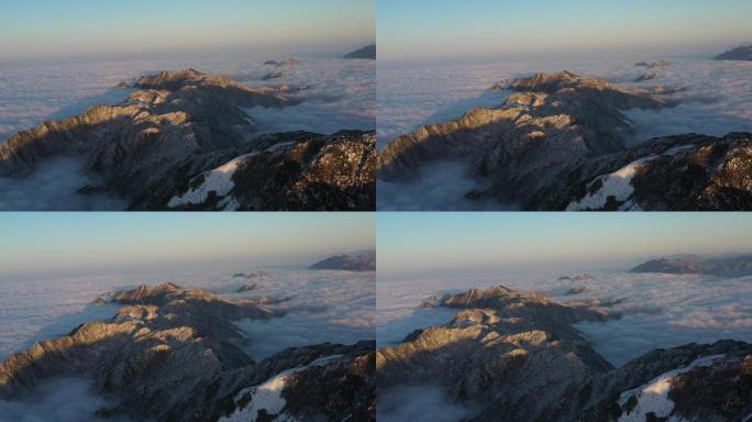 巴山大峡谷云海 高山 冬雪 日出 山川