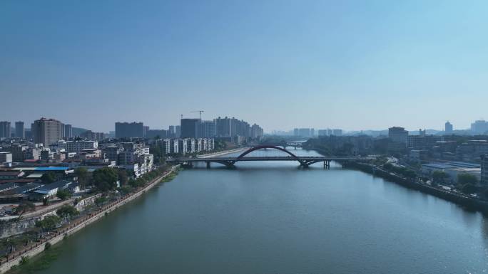 航拍5h广州增城大桥东门桥人民桥全貌御3