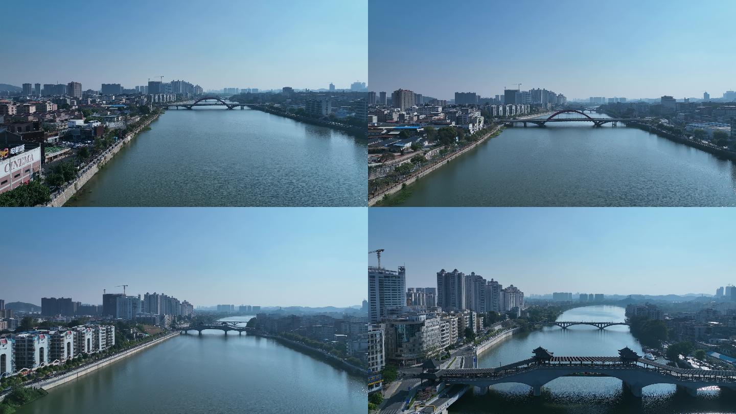 航拍5h广州增城大桥东门桥人民桥全貌御3