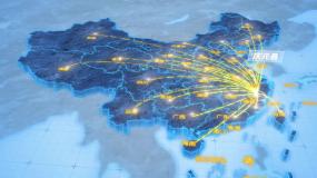 丽水庆元县辐射全国网络地图ae模板AE模板