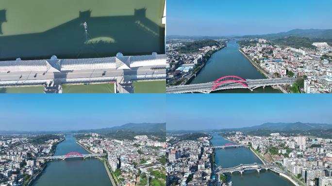 航拍5k广州增城大桥东门桥全貌（御3）