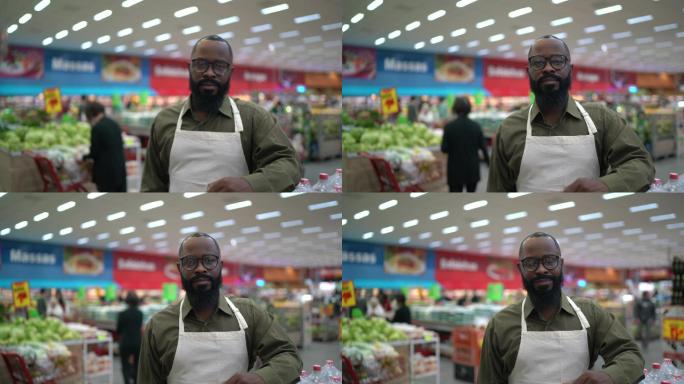 中年男子超市老板/员工肖像