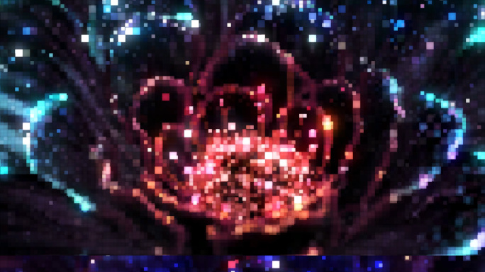 马赛克闪烁花朵背景