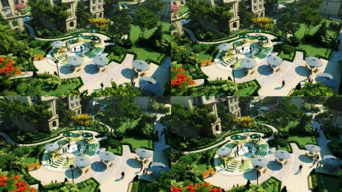 社区 公园 会所 景观 细化 住宅 亭子