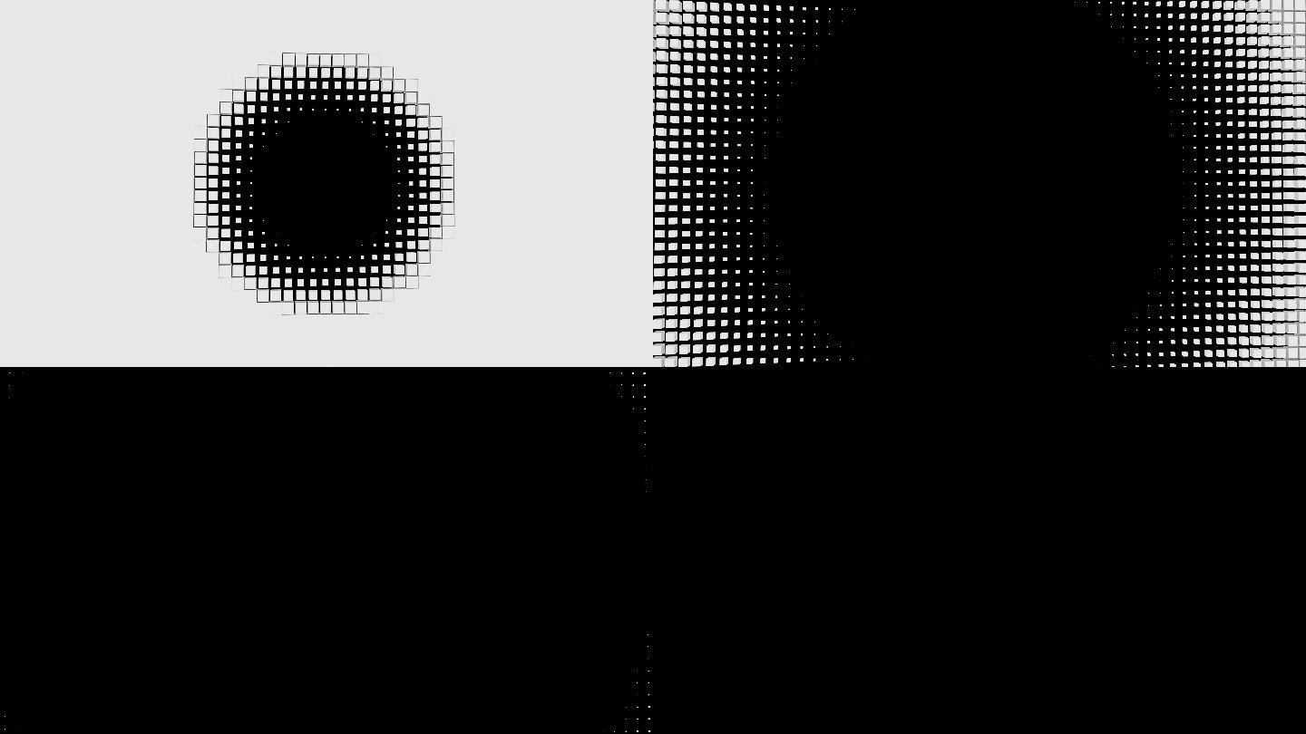 【原创4K】黑白3d方块渐变转场