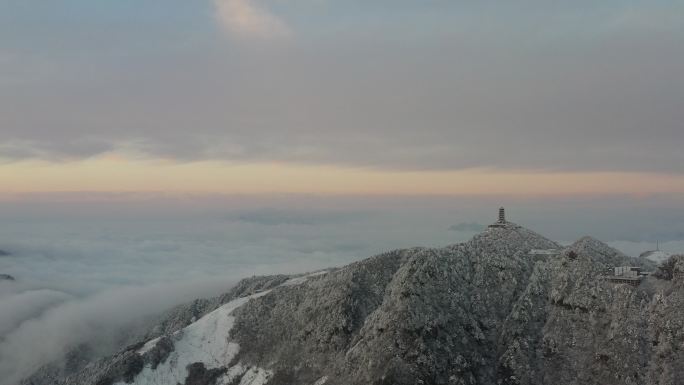 巴山大峡谷云海 高山 冬雪 日出 山川