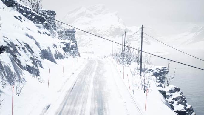 4K雪山风雪素材