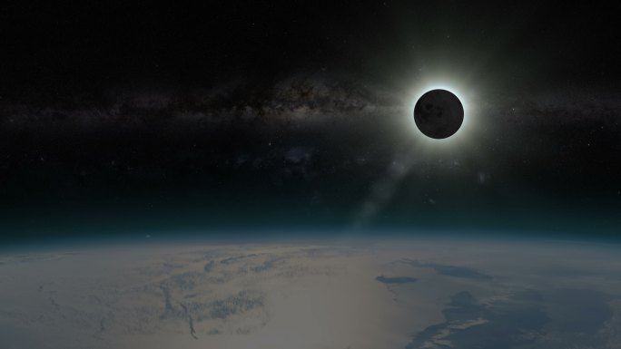 日食-从地球外部观看