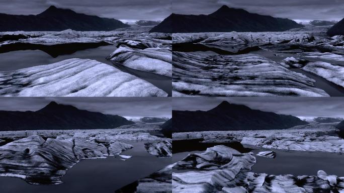 极地夜晚的浮冰自然冰川极地气候