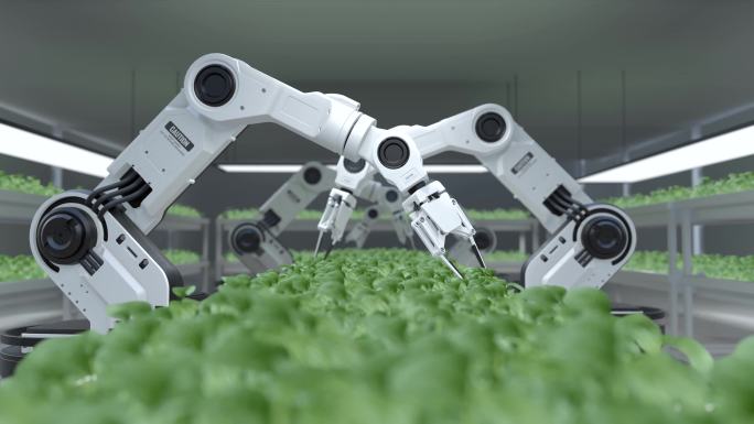 智能机器人农场主概念